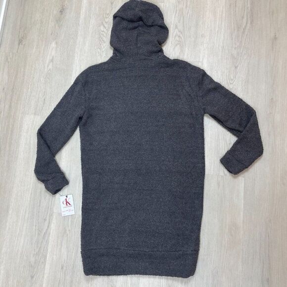 Calvin Klein CK One Long Sleeve Lounge Hoodie Womens XS Gray Plush - Picture 3 of 7